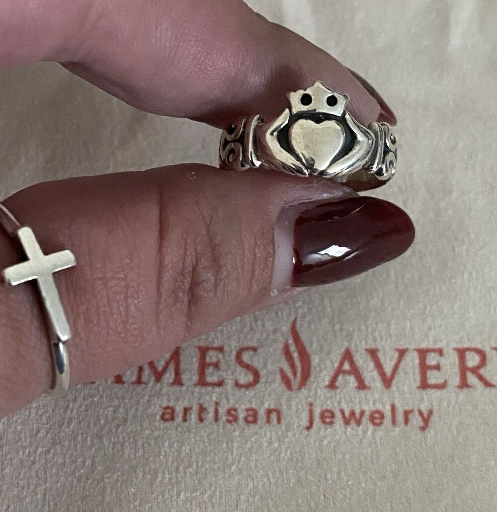 James Avery Retired Adorned Claddagh Ring Size 7